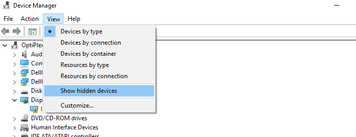 device manager show hidden devices