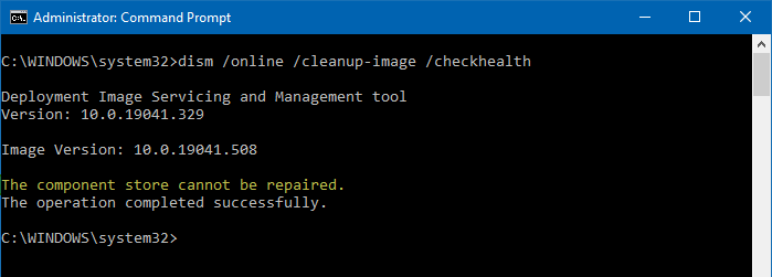 dism checkhealth scanhealth repair