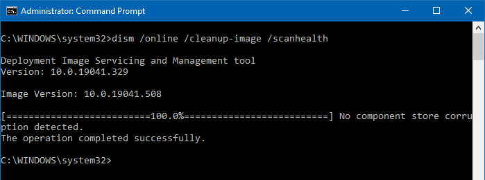dism checkhealth scanhealth repair