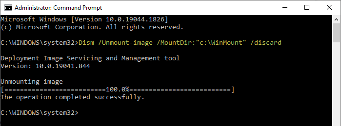 dism unmount image