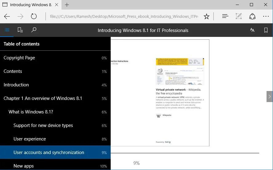 microsoft edge gets EPUB ebooks support