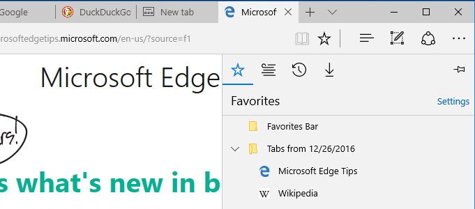 set aside tabs in edge