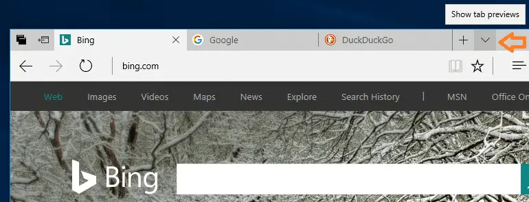 tab preview pane in edge