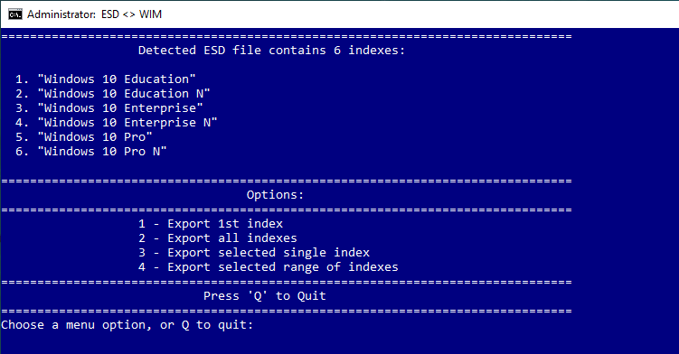 esd wim converter command script