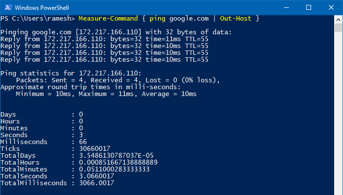 measure total execution time of a command or program