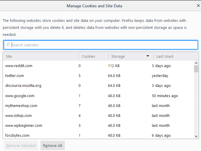 Clear Firefox Cache, Cookies, History for Specific website