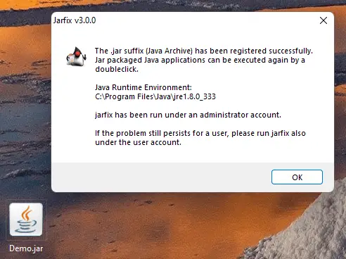 jarfix - repair .jar file association settings