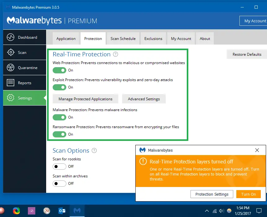 malwarebytes real-time protection layers