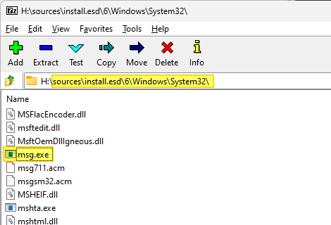 msg.exe extract file from ISO