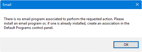 no email program associated