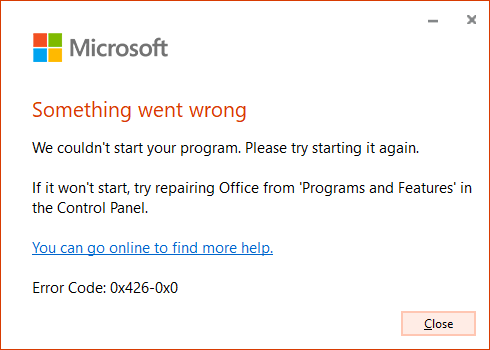 office something went wrong 0x426 - uninstaller scrubber