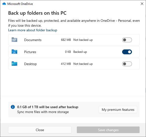 onedrive manage folders