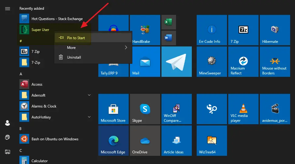 pin website shortcuts to start screen windows 10