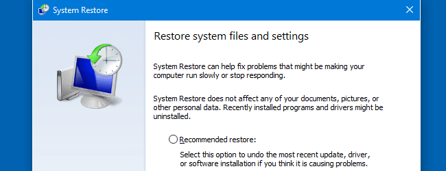 system restore (rstrui.exe)