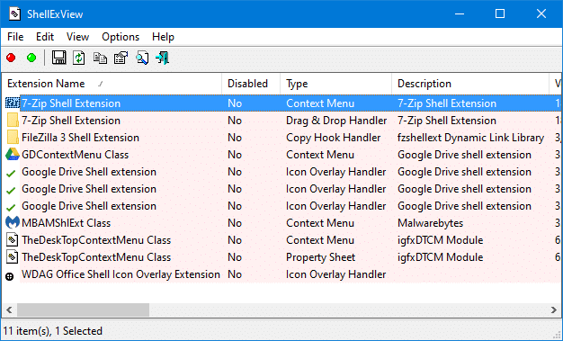 troubleshoot right click Issues Caused by Shell Extensions - shellexview