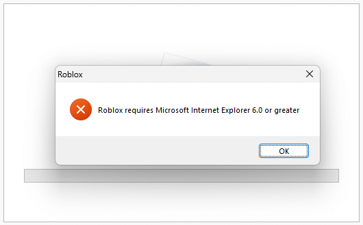 roblox ie version 6 error
