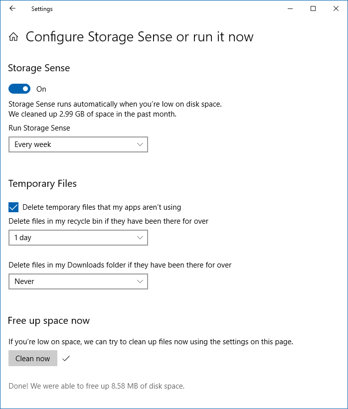 windows 10 storage settings cleanup options