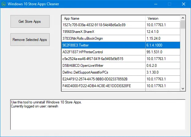 windows 10 store apps uninstaller