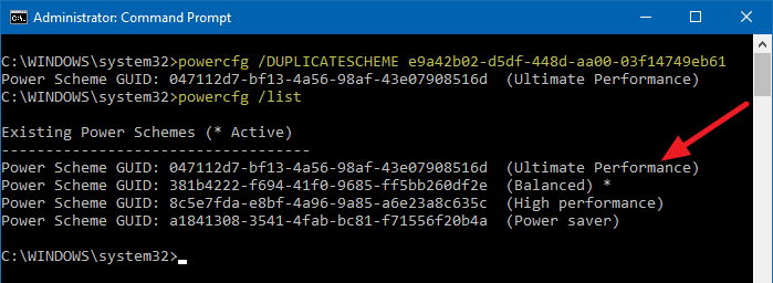 what is ultimate performance power scheme in windows 10