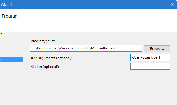 windows defender scan schedule