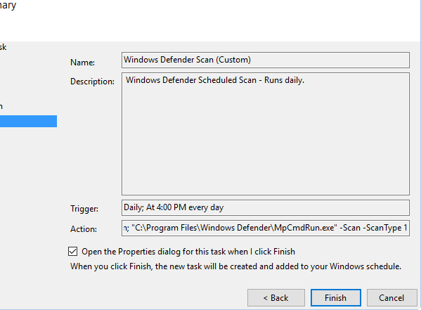 windows defender scan schedule