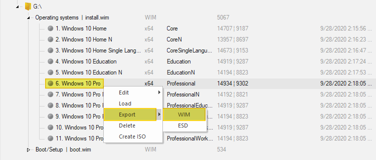 extract specific windows image from multi-edition iso