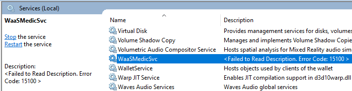 waasmedicsvc error 15100 description