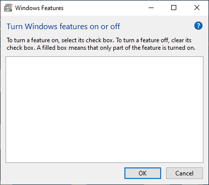 windows features white box