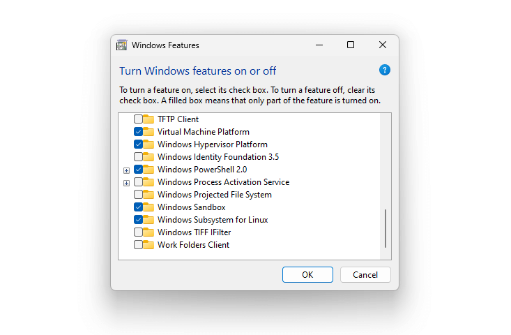 install Windows Sandbox via OptionalFeatures.exe