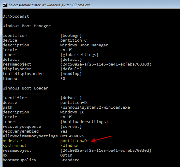 BCDEDIT in windows re